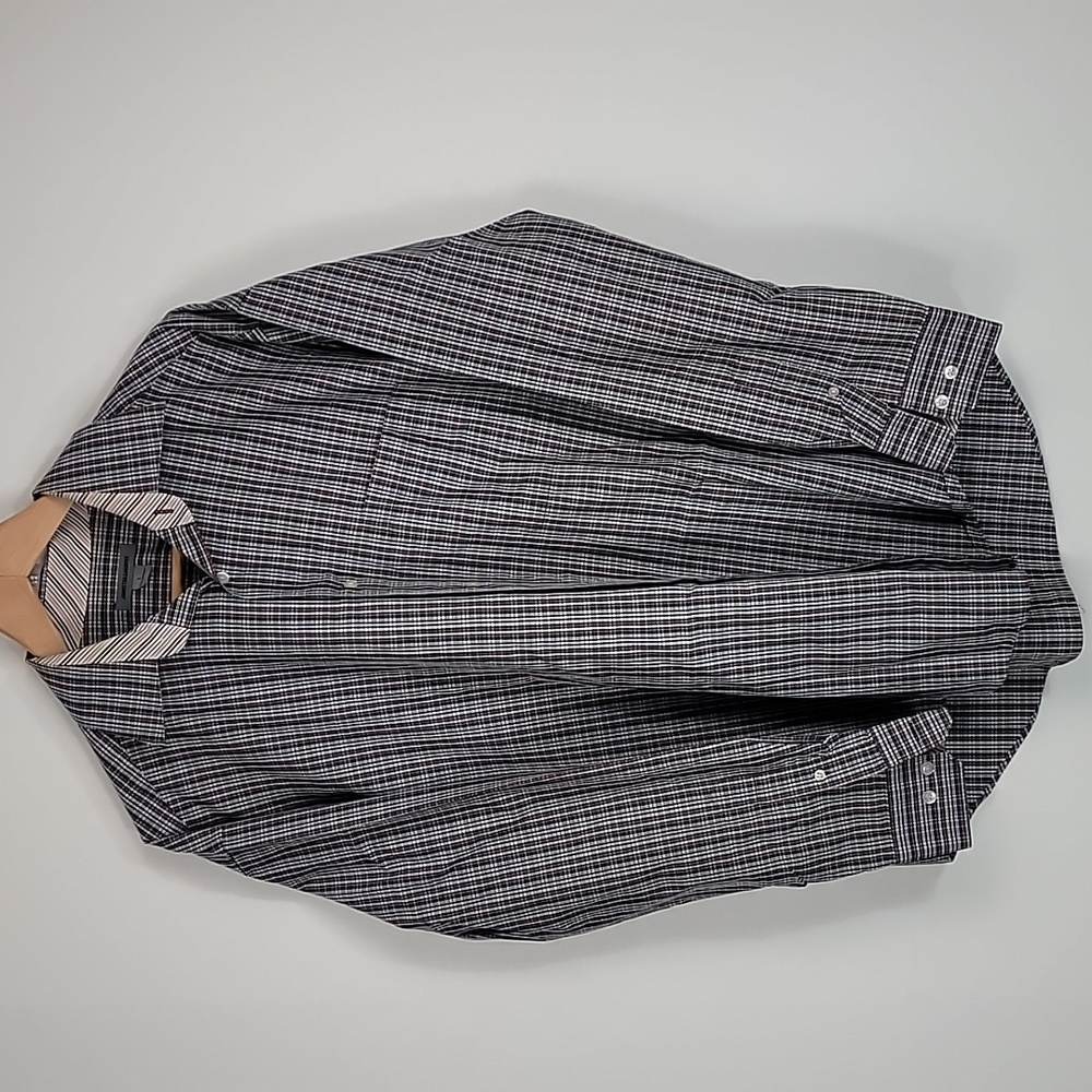 Johnston & Murphy Plaid Men's Button Up Long Sleeve Shirt
